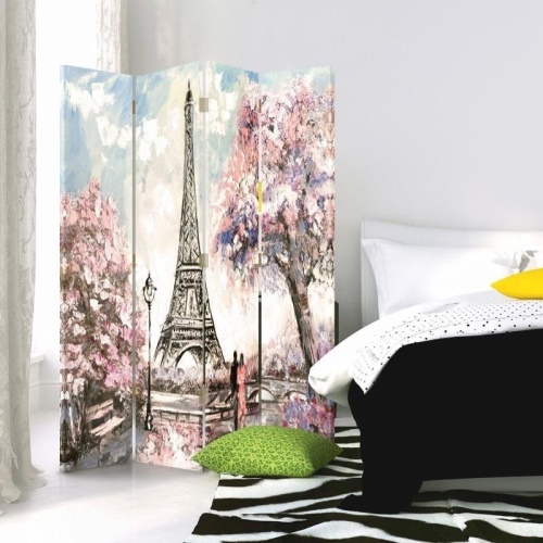 Ozdobný paraván Pařížská Eiffelova věž Pastel
