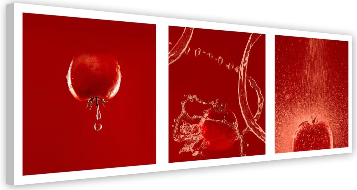Obraz na plátně Červené rajče ve vodě - 120x40 cm