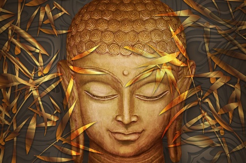 Samolepiaca tapeta usmievajúci sa Budha