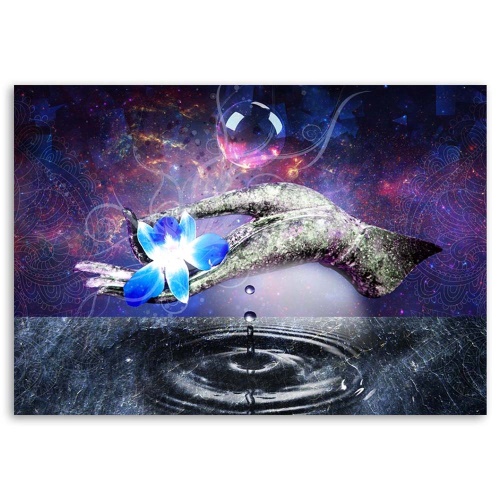 Obraz na plátně Abstraktní květina Voda Fialová