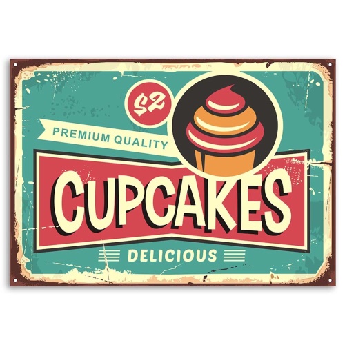 Obraz na plátně Podpis Retro plakát Cupcakes