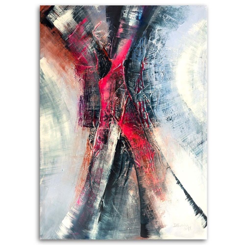 Obraz na plátně Abstrakce Červená šedá