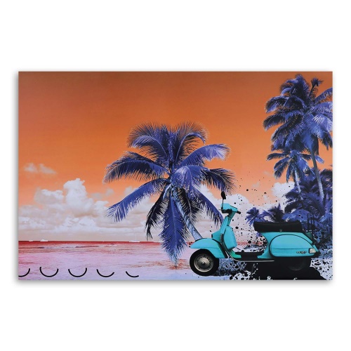 Obraz na plátně Beach Palm Scooter