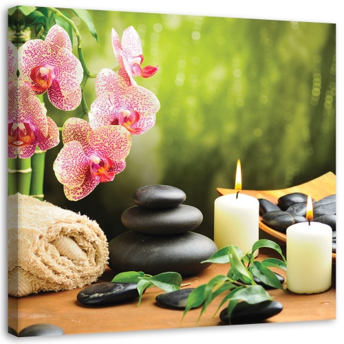 Obraz na plátně Orchidej Květina Zen Spa svíčky
