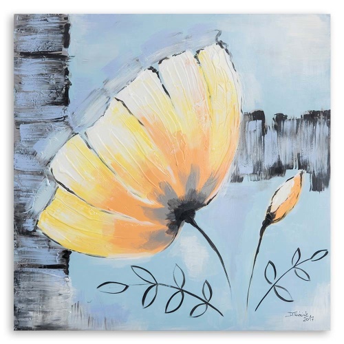 Obraz na plátně Akrylová malba Květina žlutá