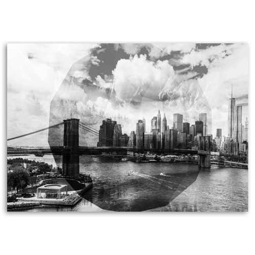 Obraz na plátně New York Geometrické město černá a bílá