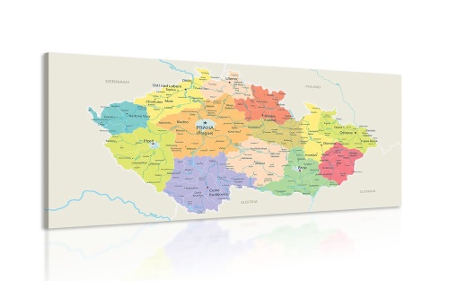 Obraz mapa Českej republiky