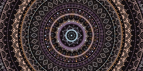 Obraz Mandala so vzorom slnka vo fialových odtieňoch