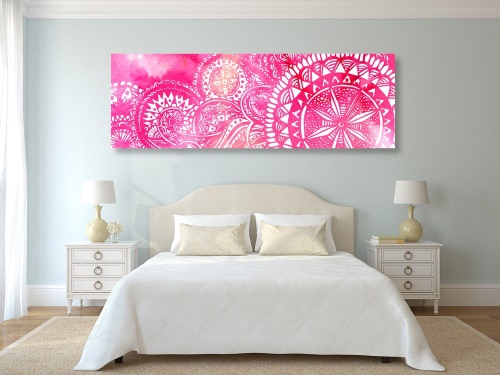 Obraz Mandala ružový akvarel