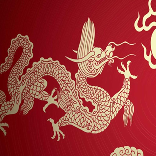 Ozdobný paraván Červený japonský drak