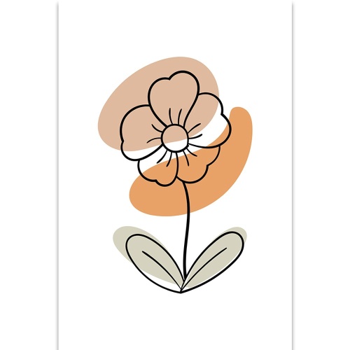 Obraz minimalistický kvet na bielom pozadí No4