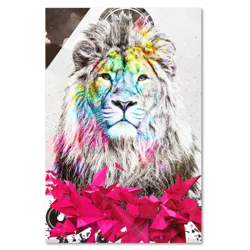 Obraz na plátně Abstraktní barevný lev