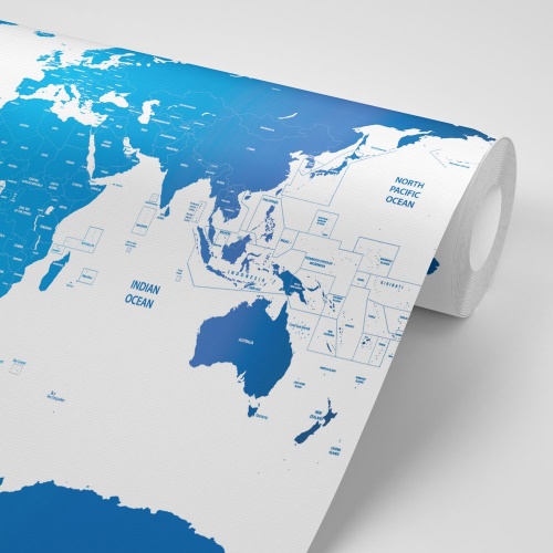 Samolepiaca tapeta mapa sveta s jednotlivými štátmi