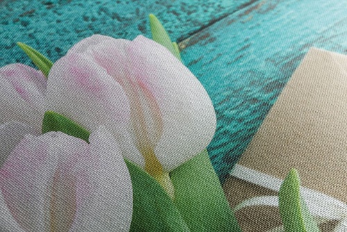 Obraz kytica tulipánov a obálka
