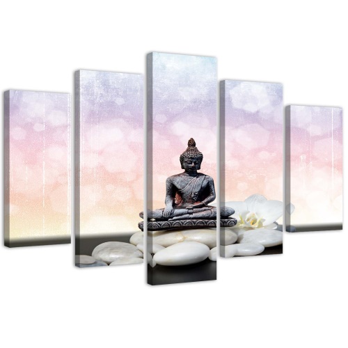 Obraz na plátně pětidílný Kameny zenového Buddhy