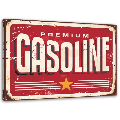 Obraz na plátně Retro značka Benzín