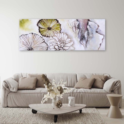 Obraz na plátně Malované květiny panoráma