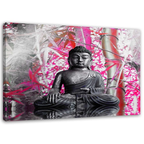 Obraz na plátně Buddha Bamboo Pink
