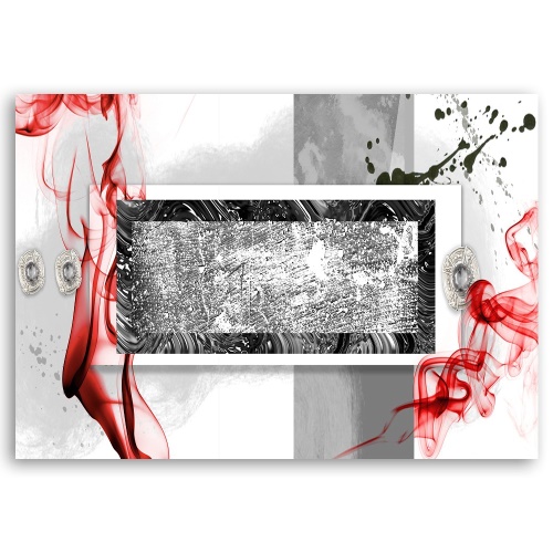 Obraz na plátně Abstraktní šedá červená