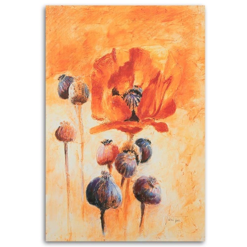 Obraz na plátně Vlčí máky Oranžová jako malovaná