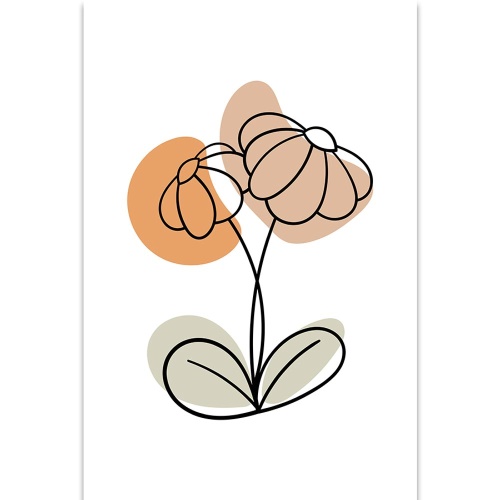 Obraz minimalistický kvet na bielom pozadí No1
