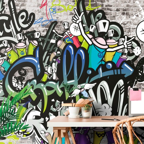 Tapeta štýlová graffiti stena