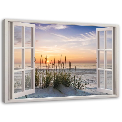 Obraz na plátně, Pohled z okna na pláž
