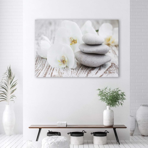 Obraz na plátně Lázeňské kameny Orchid Zen