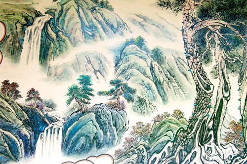 Samolepiaca tapeta čínska krajinomaľba