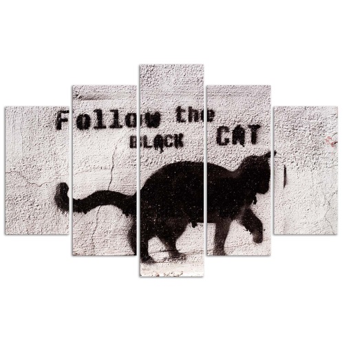 Obraz na plátně pětidílný Textura betonu Black Cat