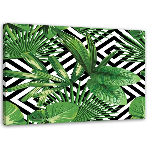 Obraz na plátně Geometrické listy palmy zelené