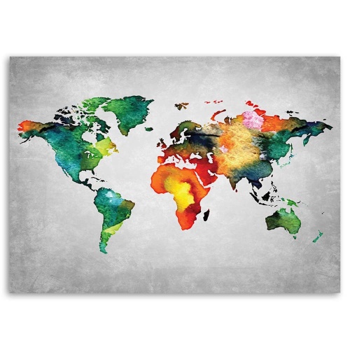 Obraz na plátně Barevná mapa světa