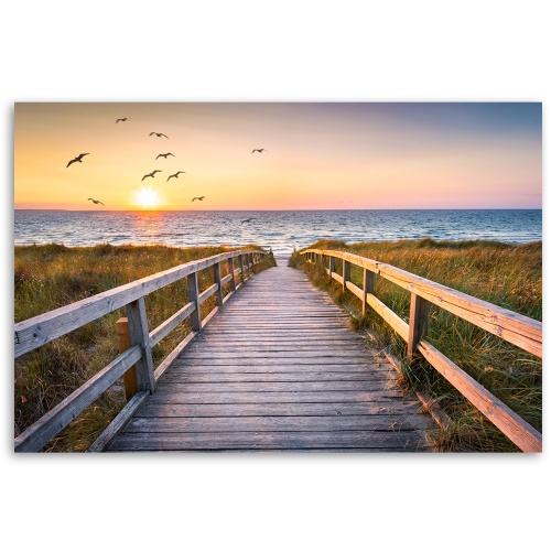 Obraz na plátně, Sunset Sea Beach