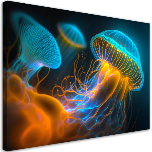 Obraz na plátně, Medúza pod vodou Neon