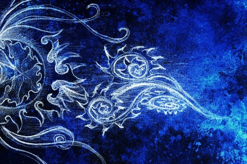 Samolepiaca tapeta neobyčajná modrá kresba