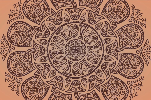 Samolepiaca tapeta Mandala s abstraktným ľudovým vzorom