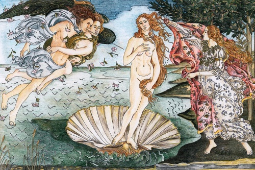 Samolepiaca tapeta reprodukcia Zrodenie Venuše - Sandro Botticelli