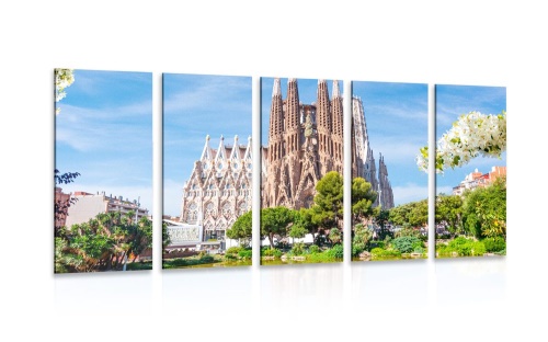 5-dielny obraz katedrála v Barcelone