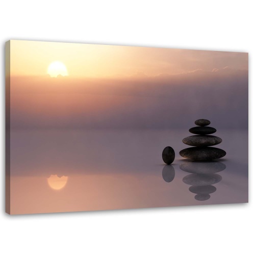 Obraz na plátně, Zenové kameny při západu slunce