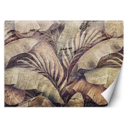 Fototapeta, Palmové listy džungle na betonu imitace