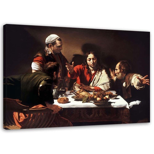 Obraz na plátně REPRODUKCE Poslední večeře v Emauzích - Caravaggio
