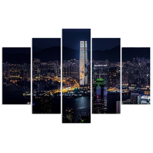 Obraz na plátně pětidílný Město mrakodrapů