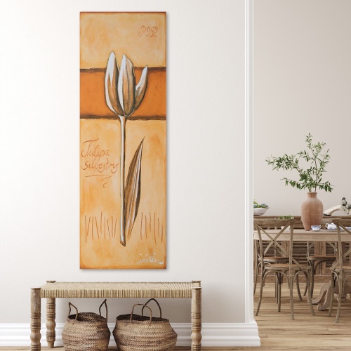 Obraz na plátně Akvarel s květy tulipánů
