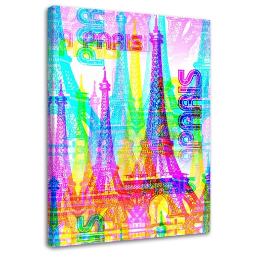 Obraz na plátně Eiffelova věž Paris Neon