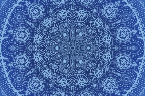Obraz okrasná Mandala s krajkou v modrej farbe