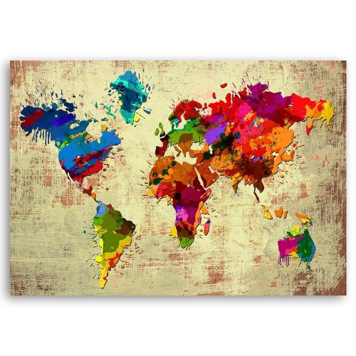 Obraz na plátně Mapa světa Vícebarevná