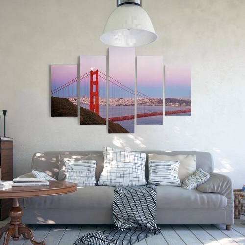 Obraz na plátně pětidílný Most Golden Gate