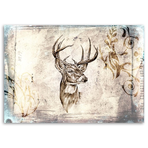Obraz na plátně Deer Animal Vintage Beige