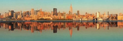 Obraz očarujúci New York v odraze vo vode