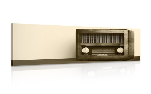 Obraz retro rádio v sépiovom prevedení